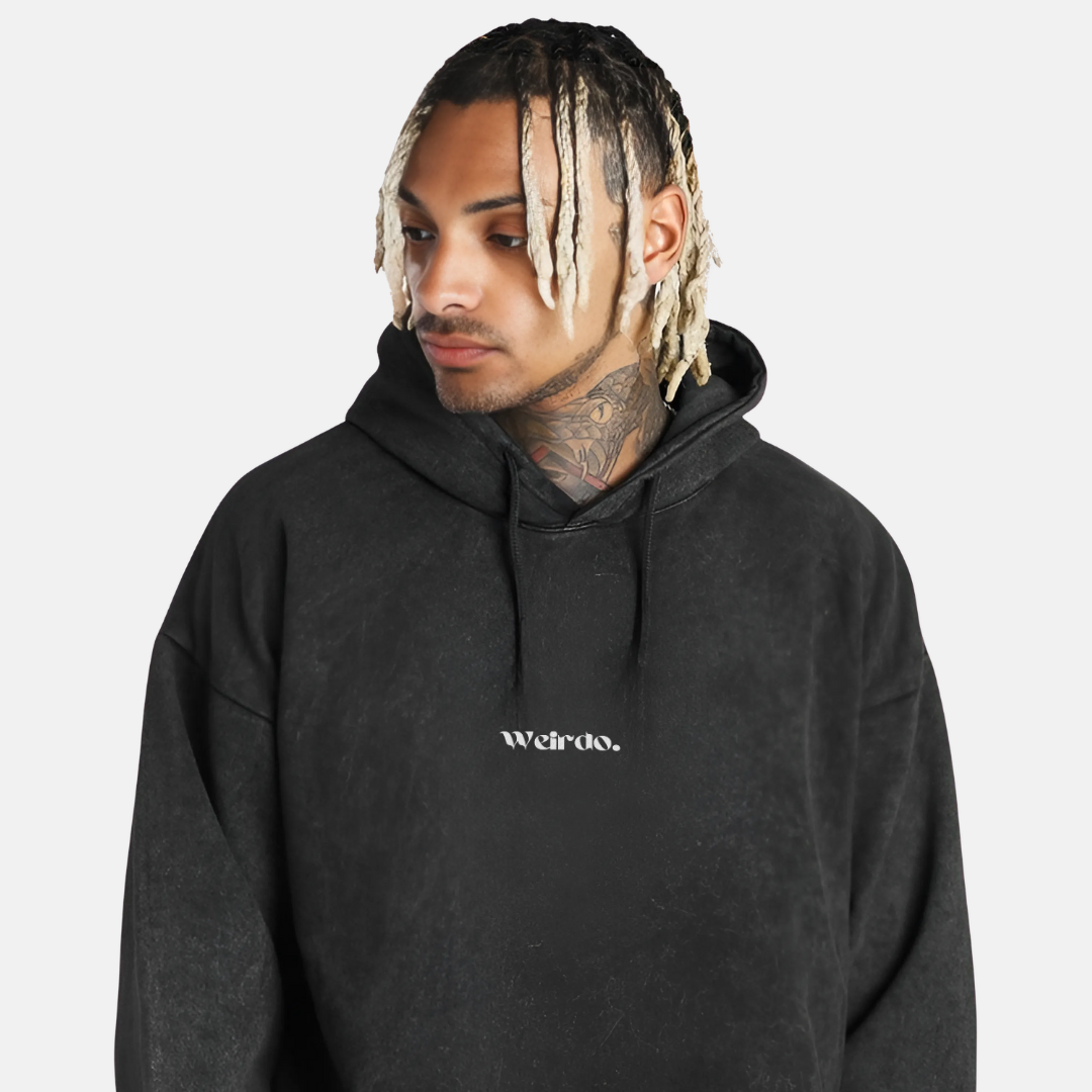 Weirdo Embroidery - Unisex Acid Washed Hoodie
